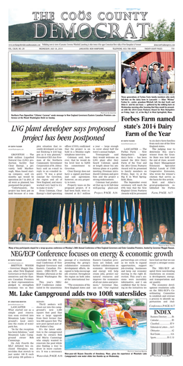 Lancaster, Groveton, Whitefield, Lunenburg & Other Towns of the Upper Connecticut River Valley of New Hampshire & Vermont Democrat@Salmonpress.Com VOL