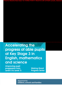 Accelerating the Progress of Able Pupils at Key Stage 3 in English