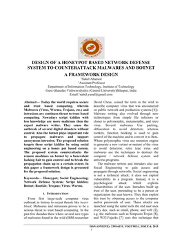 Design of a Honeypot Based Network Defense System To