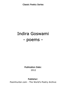 Indira Goswami - Poems