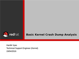 Basic Kernel Crash Dump Analysis