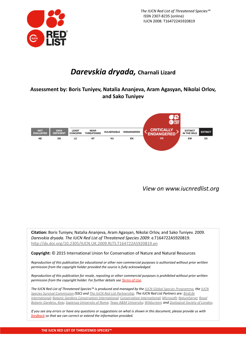 Darevskia Dryada, Charnali Lizard