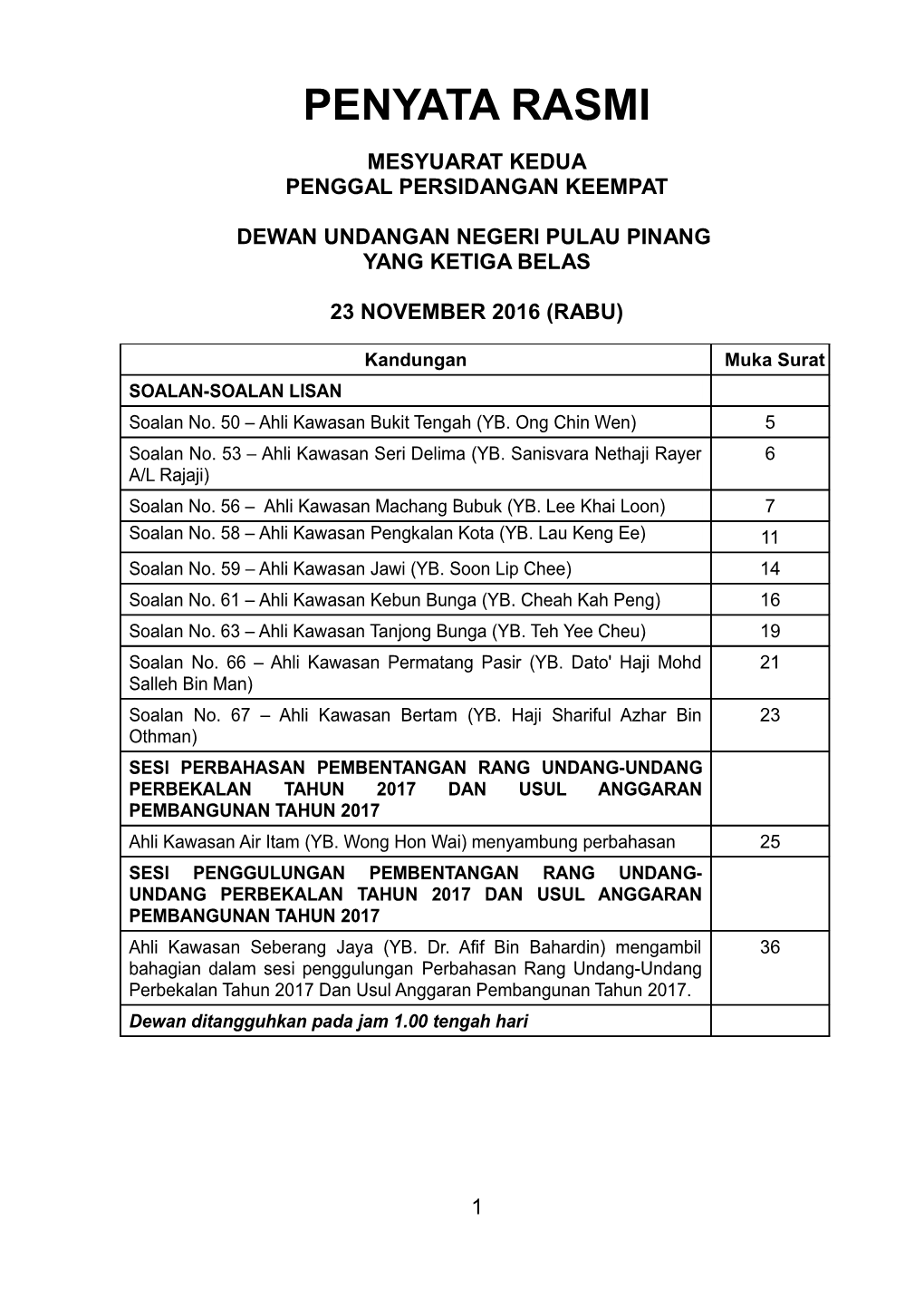 Penyata Rasmi