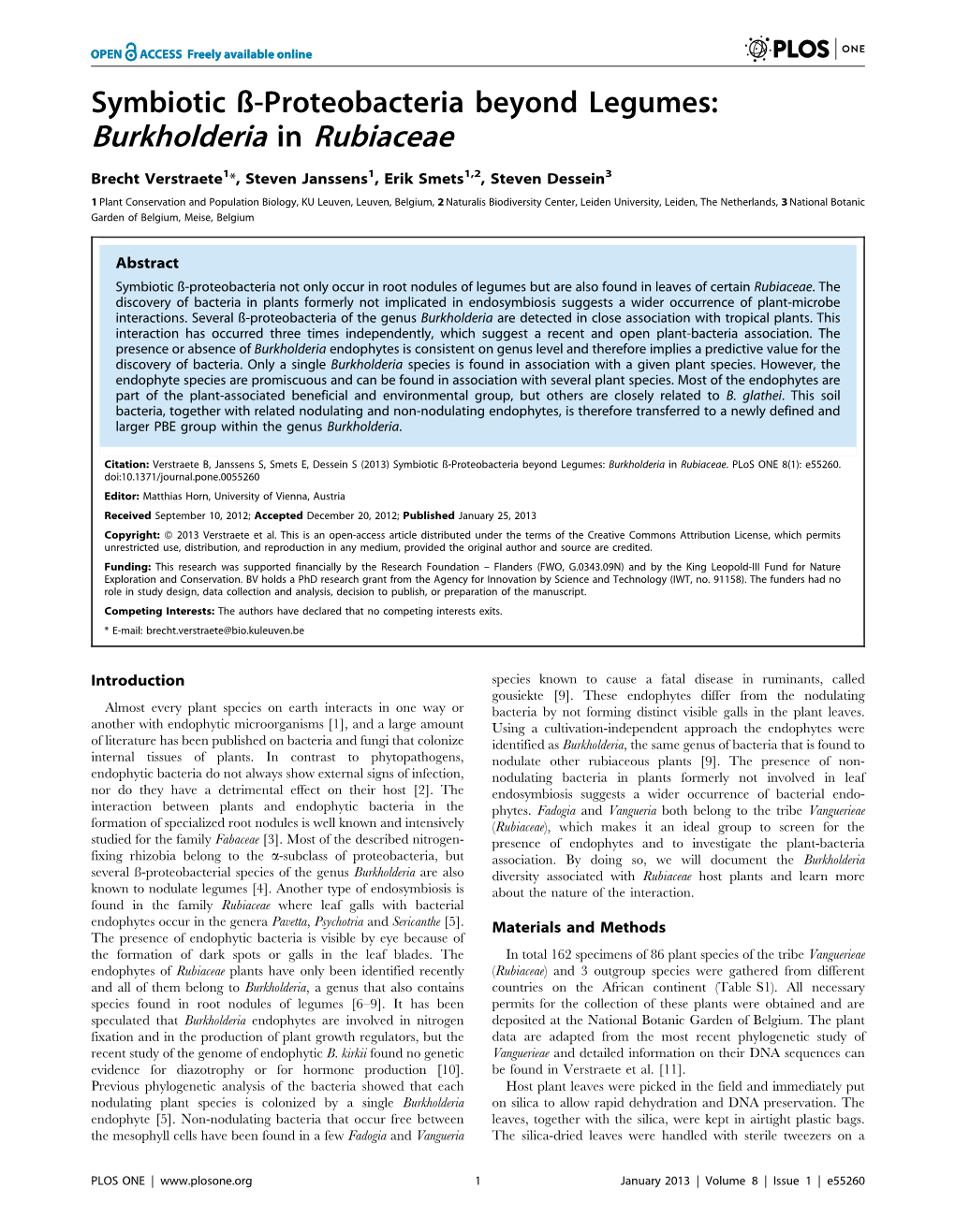 Burkholderia in Rubiaceae