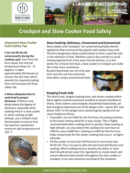 Crockpot and Slow Cooker Food Safety