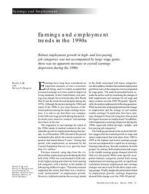 Earnings and Employment Trends in the 1990S