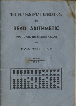 The F Undamental O Perations Bead Arithmetic