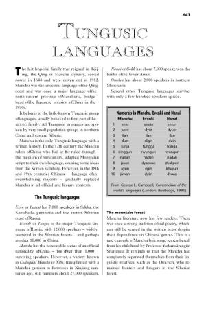 Tungusic Languages