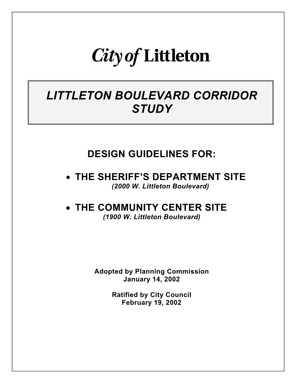 Littleton Boulevard Corridor Study