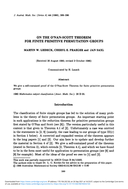 On the O'nan-Scott Theorem for Finite Primitive Permutation Groups