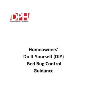 Homeowners' Do It Yourself (DIY) Bed Bug Control Guidance