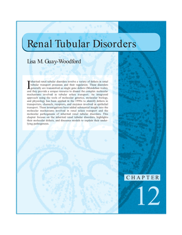 Renal Tubular Disorders