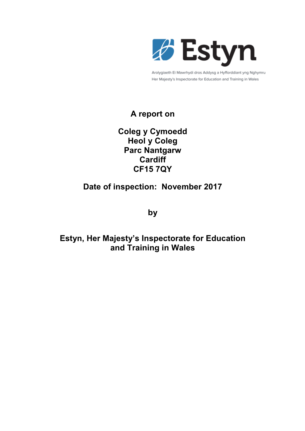 Inspection Report Coleg Y Cymoedd 2017