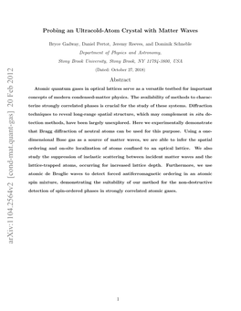 Probing an Ultracold-Atom Crystal with Matter Waves