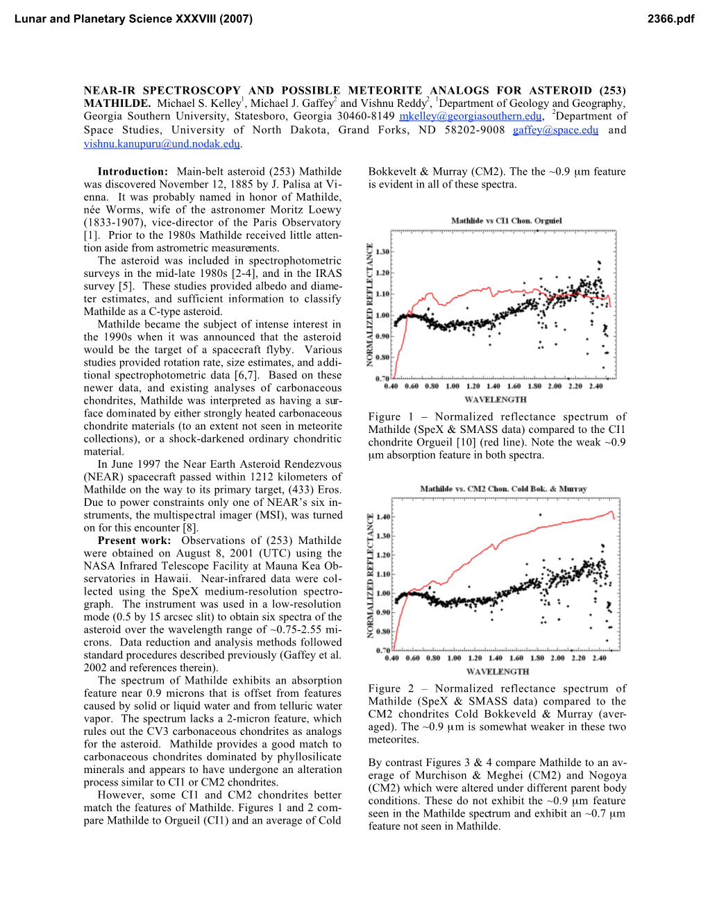 Near-Ir Spectroscopy and Possible Meteorite Analogs for Asteroid (253) Mathilde