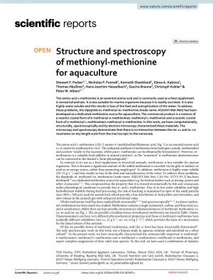 Structure and Spectroscopy of Methionyl-Methionine for Aquaculture