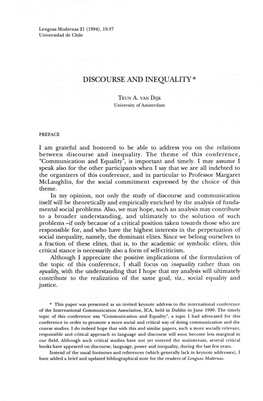 Discourse and Inequality *