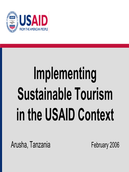 Implementing Sustainable Tourism in the USAID Context