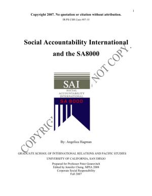 Social Accountability International and the SA8000