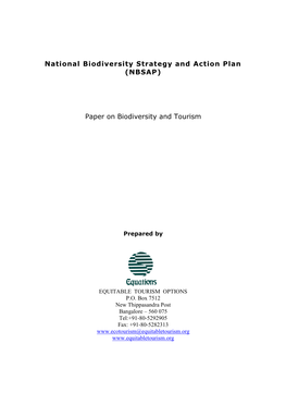 Tourism and Biodiversity Sub-Thematic BSAP