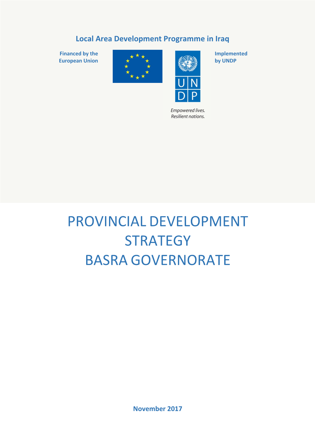 Provincialdevelopment Strategy Basragovernorate