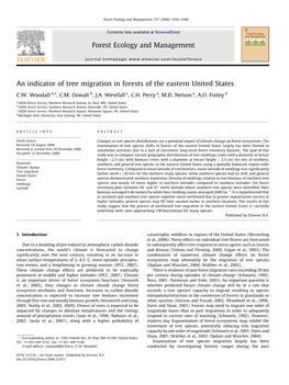 An Indicator of Tree Migration in Forests of the Eastern United States Forest