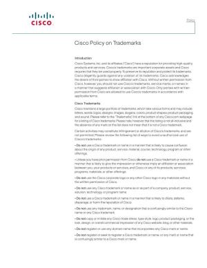 Cisco Policy on Trademarks