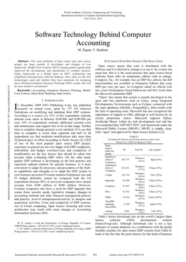 Software Technology Behind Computer Accounting M