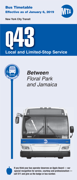 Q43 SCHEDULE CONTINUES INSIDE — Page 5 — Q43 Limited Weekday Service from Jamaica to Floral Park
