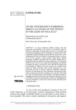 Literature on Dr. Stockmann's