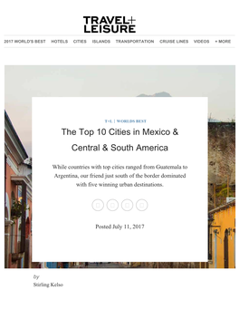 The 2017 World's Best Cities in Mexico and Central