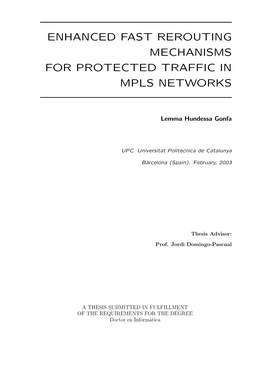 Enhanced Fast Rerouting Mechanisms for Protected Traffic in Mpls Networks