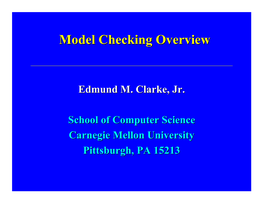 Model Checking Overview