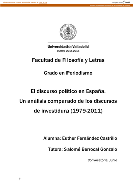 6. Análisis Del Discurso De Investidura De José María Aznar