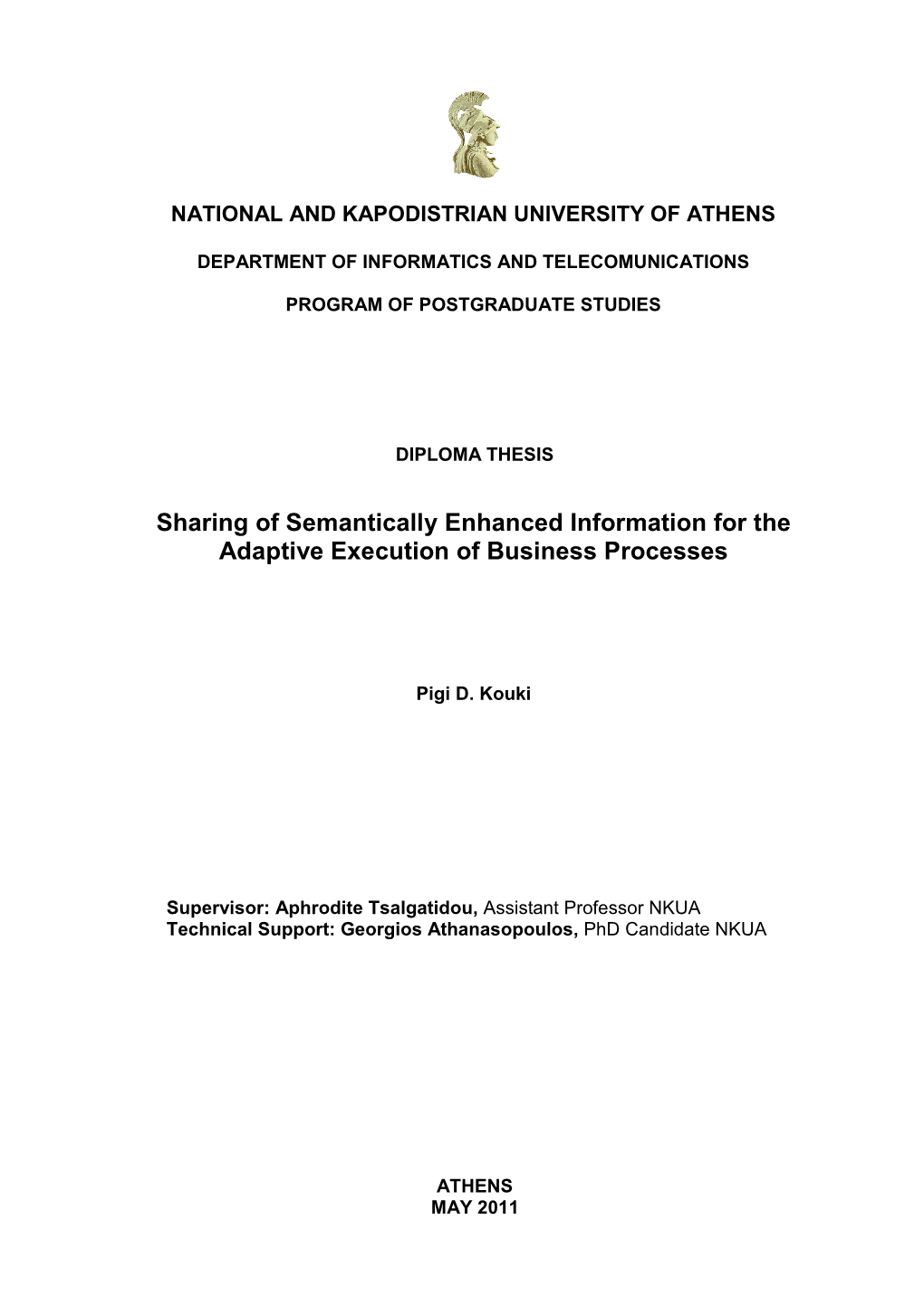 Sharing of Semantically Enhanced Information for the Adaptive Execution of Business Processes