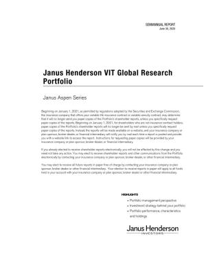 Janus Henderson VIT Global Research Portfolio