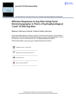 Affective Responses to Gay Men Using Facial Electromyography: Is There a Psychophysiological “Look” of Anti-Gay Bias