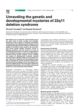 Unraveling the Genetic and Developmental Mysteries of 22Q11 Deletion Syndrome