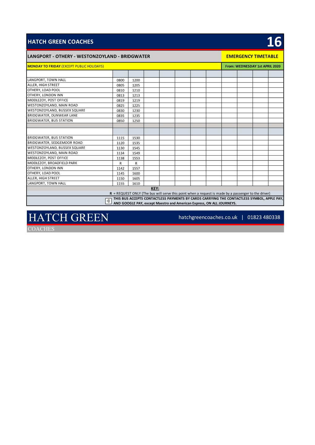 Emergency Timetables 01042020