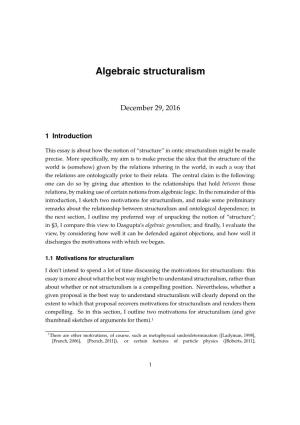 Algebraic Structuralism