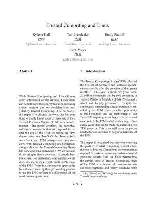 Trusted Computing and Linux