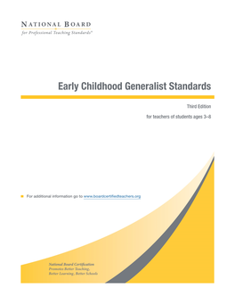 Early Childhood Generalist Standards