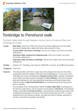 Tonbridge to Penshurst Walk