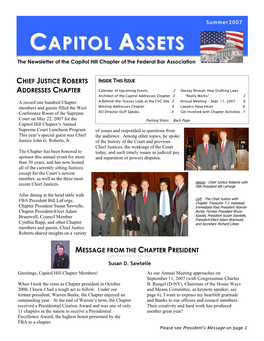 Capitol Assets President's Message, from Page 1