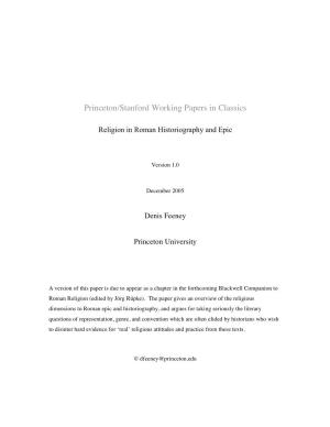 Religion in Roman Historiography and Epic