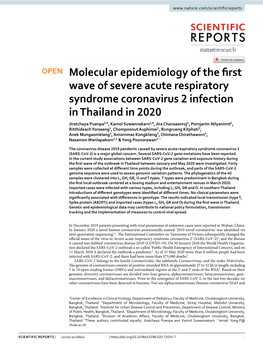 Molecular Epidemiology of the First Wave of Severe Acute Respiratory