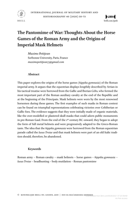 Thoughts About the Horse Games of the Roman Army and the Origins of Imperial Mask Helmets