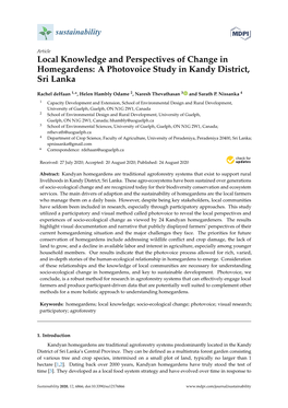 Local Knowledge and Perspectives of Change in Homegardens: a Photovoice Study in Kandy District, Sri Lanka