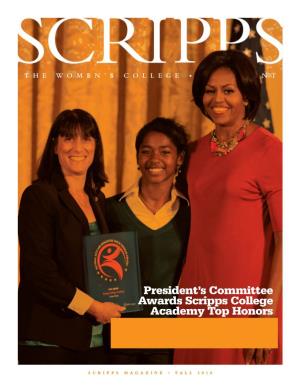 President's Committee Awards Scripps College Academy Top
