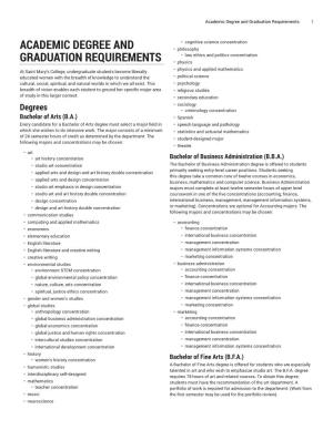 Academic Degree and Graduation Requirements 1